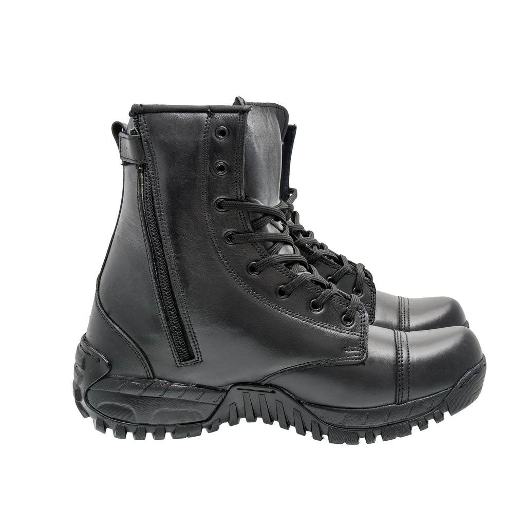 Black High Ankle Zip Toe