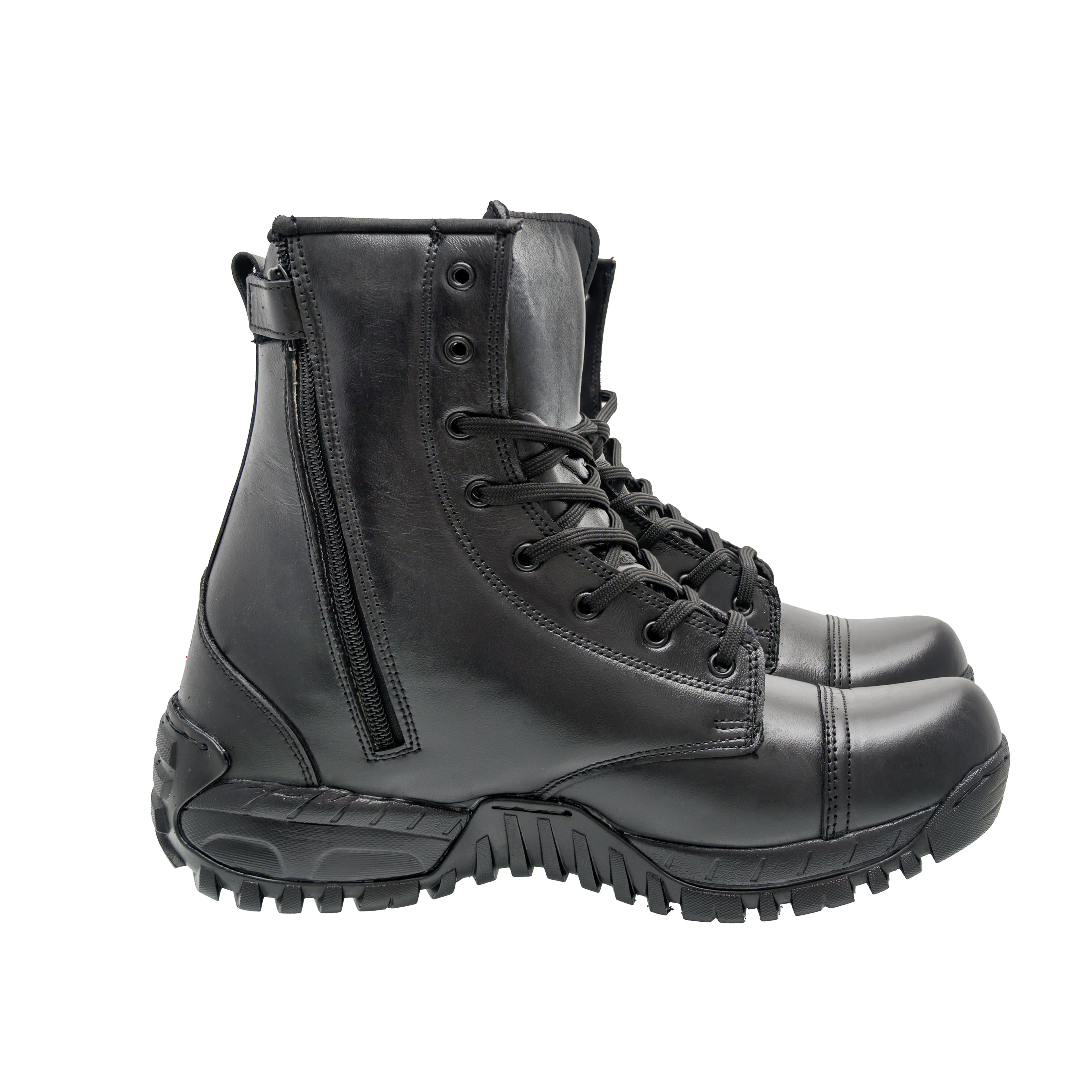 Black High Ankle Zip Toe