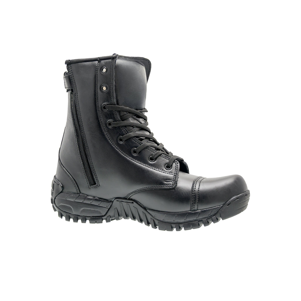 Black High Ankle Zip Toe